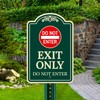 Exit Only Do Not Enter Décor Sign, (SI-73615) Greeen Dark,