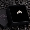 TJC Moissanite Bypass Ring for Women in Platinum Yellow Gold