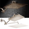 HotelSpa Giant 10" Stainless Steel Rainfall Square Showerhead with 11