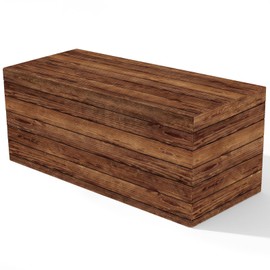 Moukeren 6 ft Fitted Wooden Grain Table Cover Brown Rustic Tablecloth Rectangle Washable Elastic Stretch Patio Vintage Barn Board Cloth for Cocktail Wedding Party Banquet(1 Pcs, Reddish Brown)
