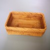 amololo Handmade Rectangle Wicker Fruit Box Rattan Tray Magazine Organizer
