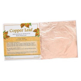 Platinum 25 Sheets 100% Copper Leaf 5.5" Square Sheets Metallic Leafing