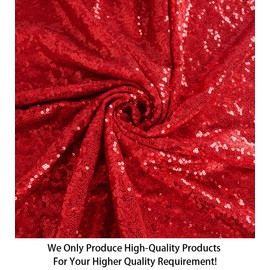 ShiDianYi 12 Feet 4 Yards Red Sequin Fabric, by The Yard, Sequin Fabric, Tablecloth, Linen, Sequin Tablecloth, Table Runner (Red)