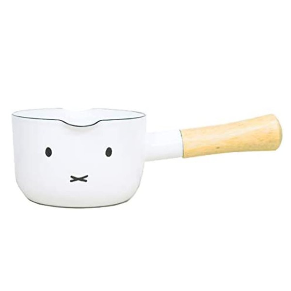 Fuji Enamel Miffy Face Induction Compatible, Milk Pan, One-Handed Pot, 4.7 inches (12 cm)