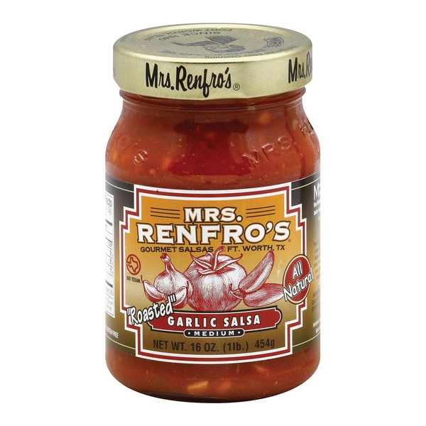 Renfro Fine Foods Salsa, Roasted Garlic, 16-Ounce (Pack of 6)