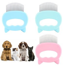 3pcs Cat Comb,Pet Short Hair Removal,Shedding Matted Fur Remover,Massage Undercoat Rake Dematting Tool,Hair Removal Massaging Cat Comb,for Dog Puppy Rabbit Bunny