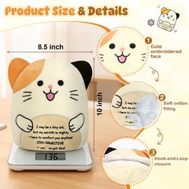 Cat Plush Microwave Heating Pad for Period Cramps – Cute Soft Weighted Heated Stuffed Animals, Lavender Scented Portable Heating Pad for Relaxation & Comfort, Cozy Gift for Women, Teen Girls & Adults