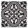 8x8 Flora Encaustic Black White Genuine Concrete Cement Tile Spanish