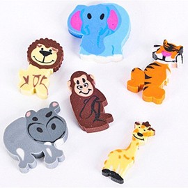 Mini Zoo Animal Erasers