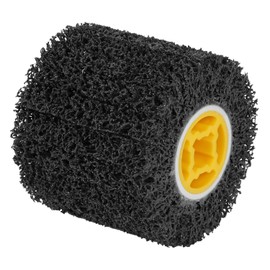 QWORK 4.5 x 4 Inch, 40 Grit Abrasive Wheel & 3/4 Inch Wire Polishing Drum, Versatile Paint