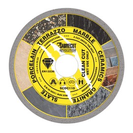 1 x SabreCut SCDC110 110mm (4.3 inch) x 5mm x 22.23mm Bore Continuous Rim Diamond Angle Grinder Circular Saw Blade