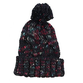 Milani Winter Thick Pom Beanie with Cuff Skull Cap Hat Black