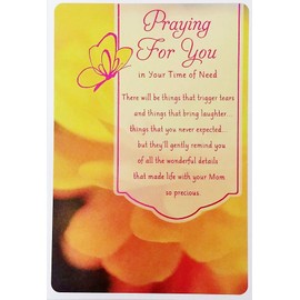Greeting Card Praying For You In Your Time of Need - May God Hold You Close To His Heart - Loss of Mom Death RIP Religious Christian Sympathy