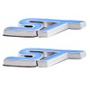 Pack of 2 3D Metal ST Stickers Car Head Emblem