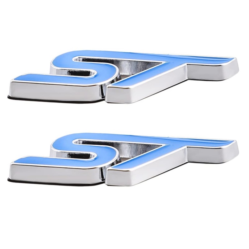 Pack of 2 3D Metal ST Stickers Car Head Emblem