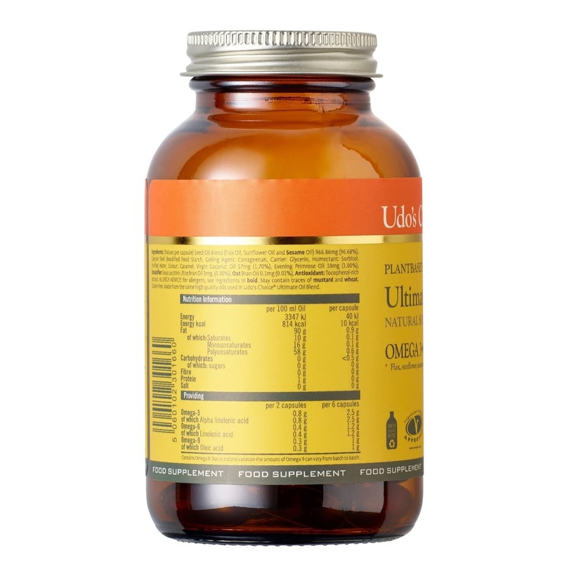 Udo's Choice Ultimate Oil Blend Capsules - Natural Source of