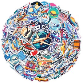 100pcs Airplane Stickers for Kids Waterproof Decals for Water Bottles Laptop Luggage Computer Scrapbooking Teens Adults Girls Funny Party Birthday Decorations