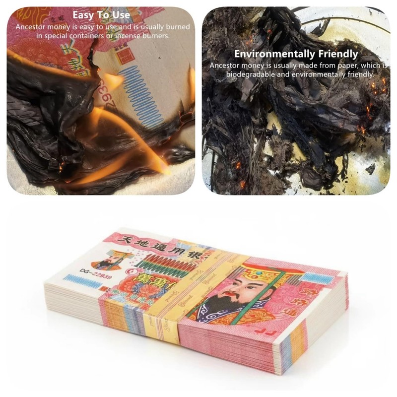 QPHYFXF Ghost Money 300 Sheets Joss Paper, Traditional Heaven Bank