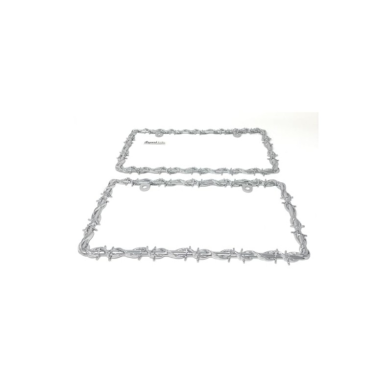 Universal Barbed Wire Design Plastic License Plate Frames, Set of