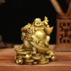 Laughing Buddha Statue Gold Large Sitting Feng Shui Dragon Turtle
