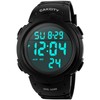 Mens Digital Sports Watch LED Screen Large Face Military Watches