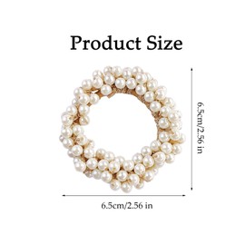 Pearl Hair Ties Elastic Hair Scrunchies Faux Pearl Hair Ropes Ponytail Holders Hair Accessories For Women Female (Pearl 01, A)