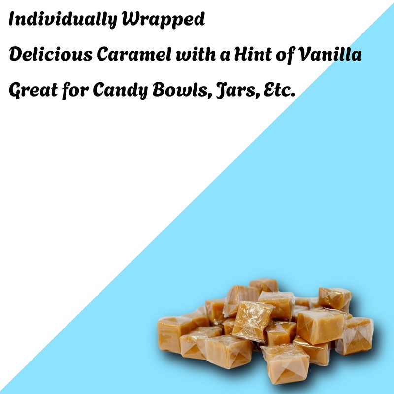 Wrapped Vanilla Caramels - 1 Pound - Individually Wrapped Caramel