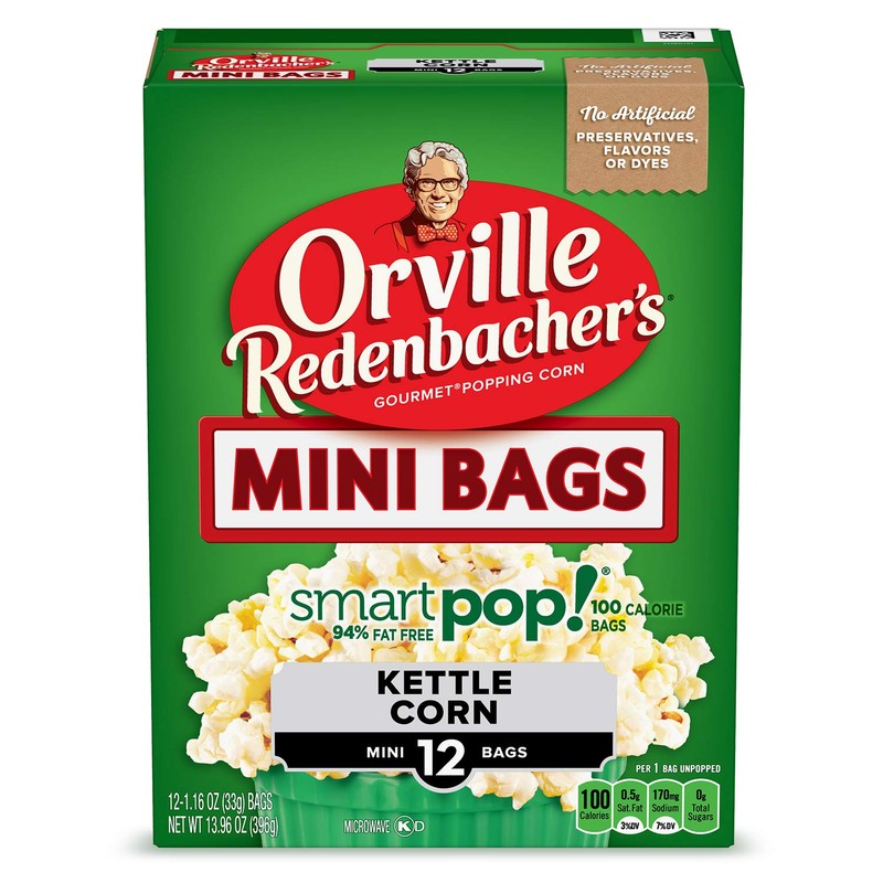 Orville Redenbacher’s Microwave Popcorn, SmartPop! Kettle Corn, 4g Fiber Per