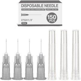 150 Pack 27 Ga 0.5 Inch Luer Lock,Lab Accessories, Industrial Dispensing Accessories, Individually Packaged