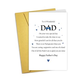 Nchigedy To A Wonderful Dad Happy Father's Day Card, Thoughtful Poem Fathers Day Card from Daughter Son, Grateful Father's Day Cards Gifts, Out of All The Dads I Am So Glad You Are Mine