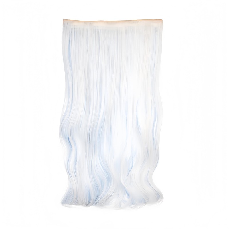 YukiHalolj Freena Cosplay Wig, Long, White and Light Blue, with
