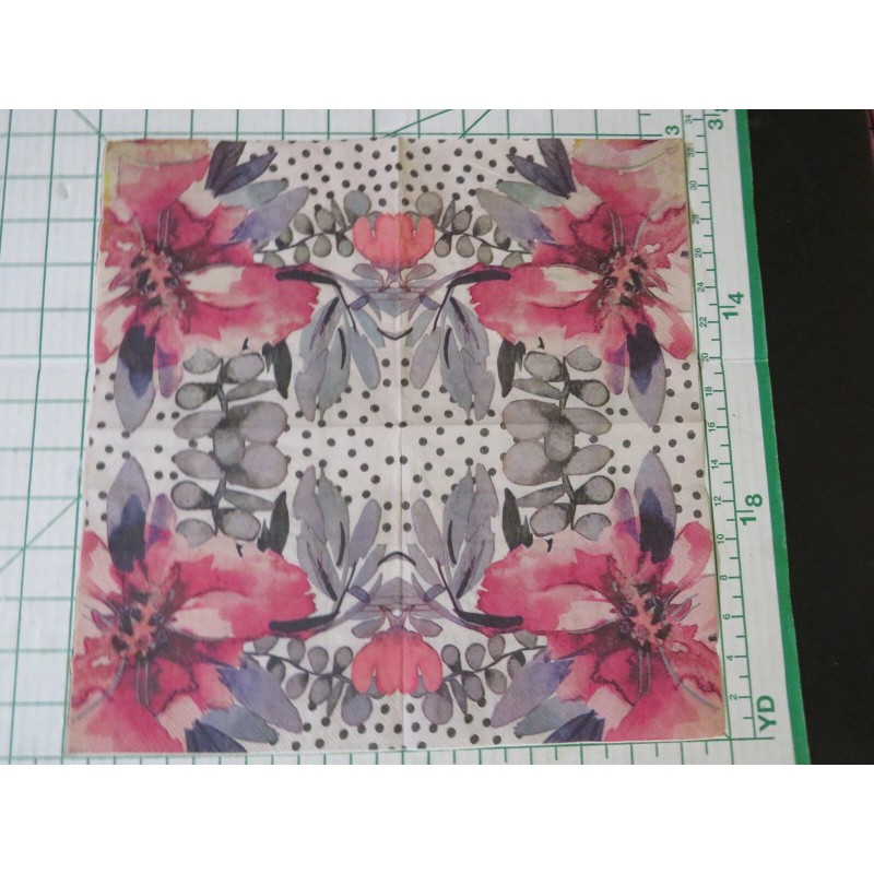 Creative Coverings THREE DECORATIVE LUNCHEON NAPKINS for DECOUPAGE "Elise Floral"