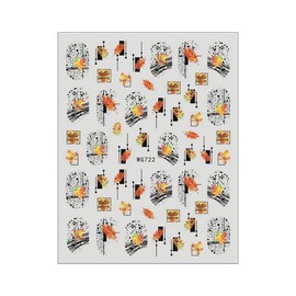 Generic Fall Leaf Thanksgivin Nail Sticker Geometric Lines Pumpkins Fox Owl Wg722 Nail Wraps Stickers Manicure Supplies for Women Nails Full Long Lasting Easy Apply and Remove