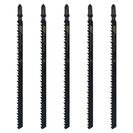 Qjaiune 5Pcs T744D T-Shank Jigsaw Blades, 7 Inch Long Jigsaw Blades High Carbon Steel Jig Saw Blade for Quick Cutting Wood Plywood Hardwood PVC Plastic