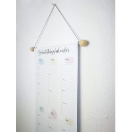 RNKVERLAG 2884 Birthday Calendar Year Independent Dimensions 230 x 891 mm Pack of 1