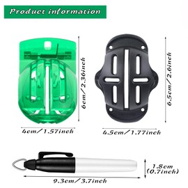 Geeorzo Golf Ball Line Drawing Marking Alignment Kits, 2 Pack Golf Ball Liner Template and 4 Pieces Golf Ball Markers (2Pack)