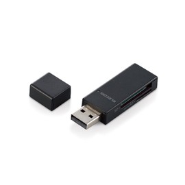 Elecom Card Reader, Stick Type, USB 2.0 Compatible, Black