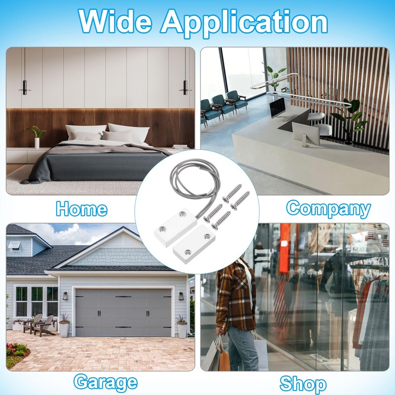 PATIKIL Security Rolling Door Contact, 0-100V/0.5Amp Magnetic Reed Switch Alarm