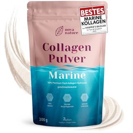 NovaNature Marine Collagen Powder Fish 300 g - Bioactive Collagen Hydrolysate from Fish Collagen - Unique Solubility, Neutral in Taste