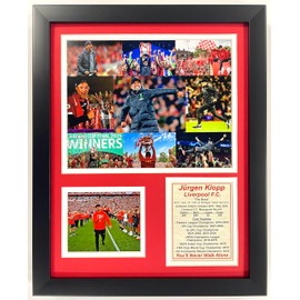 Jürgen Klopp | Liverpool F.C. Farewell | Anfield Collectible | Liverpool Football Club Memorabilia | Legends Never Die | Framed Double Matted Photo Collage | 12"x15" | (Mosaic)