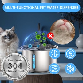 LaifuTu Cat Water Fountain 71oz/2L, Cat Fountain with Quiet Pump, 4-Layer Filtration Pet Water Fountain, Dog Water Fountain, Water Fountains for Cats Indoor for Cats, Dogs, Multiple Pets