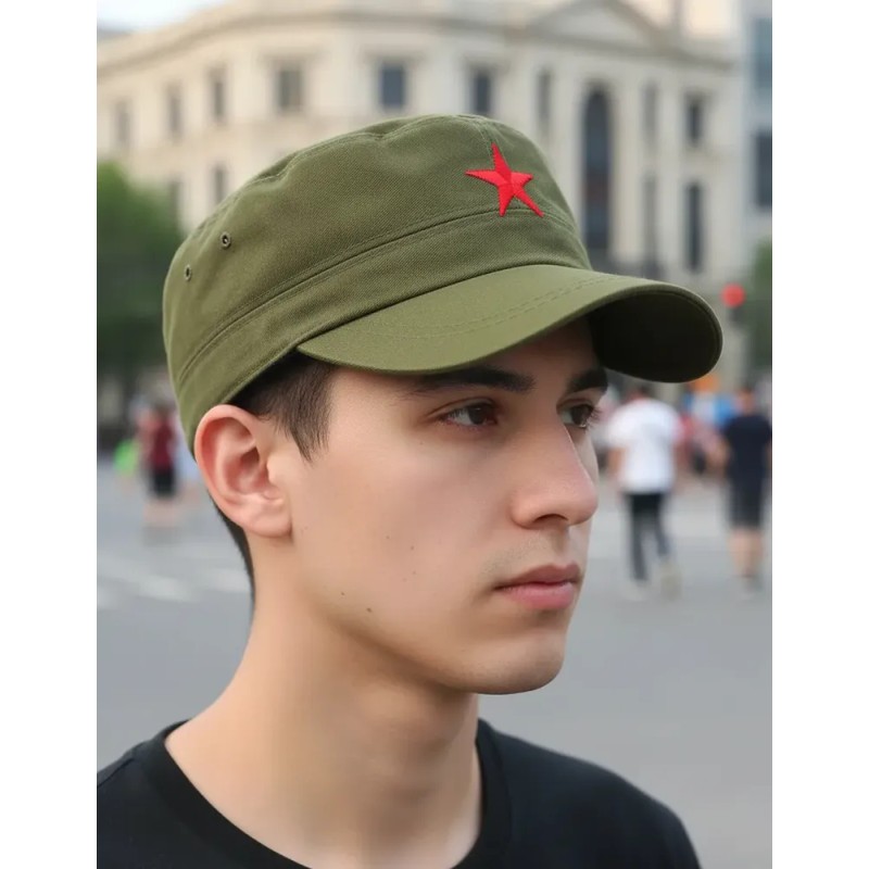 Gorra Militar Estrella Roja Comunista Verde 56-59cm