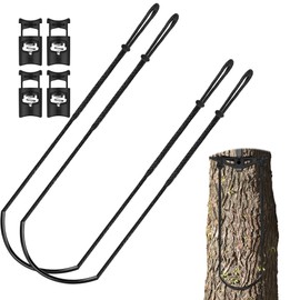 Anglekai Single Step Climbing Stick Aider, 1P/2P Single Tree Step Climbing Aider for Hunting Outdoor, Hand-Braided Rope Ladder for Tree Stand with 2 Adjustable Hook (1)