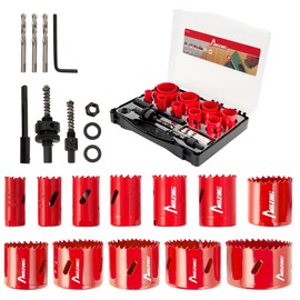 MAZING 26PCS Bi-Metal Hole Saw Kit, Hole Saw Set with 3/4" to 2-1/2" (19mm-64mm) Saw Blades, Hole Cutter with Carrying Case, Ideal for Steel, Aluminium, Wood, PVC