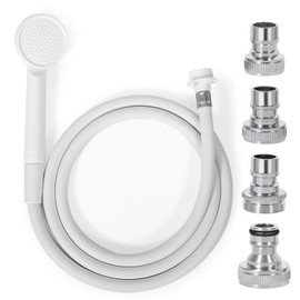 Hose for Sink Faucet, Quick Connect Hose for Bathroom, Kitchen, Garden and RV. 6 Feet, 4 Faucet Adapters
