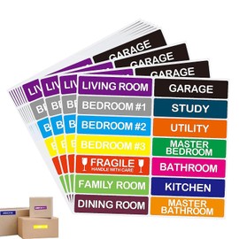 10 PCS Packing Labels for Moving House, Moving Labels for Boxes, Moving Stickers, for Moving Supplies, Cardboard Box, Wardrobe Boxes