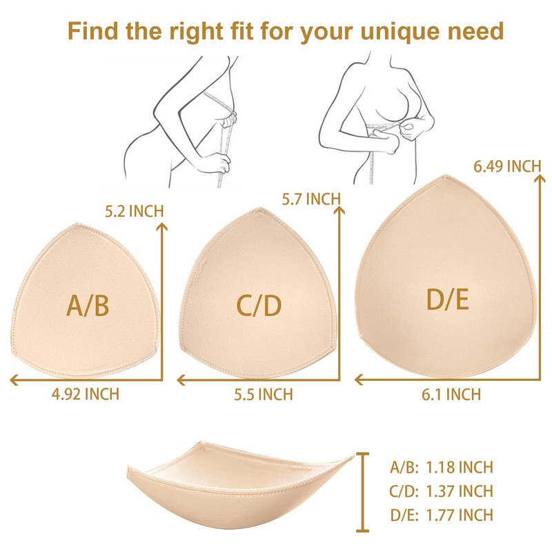 TopBine 3 Pairs Push Up Bra Pads Inserts Sew In