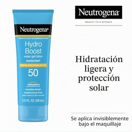 NEUTRGENA  Bloqueador Protector Solar 50 SPF Hydro Boost  Textura en Gel  Apto Pieles Grasas y Mixtas  No es oleoso  88ml                             
