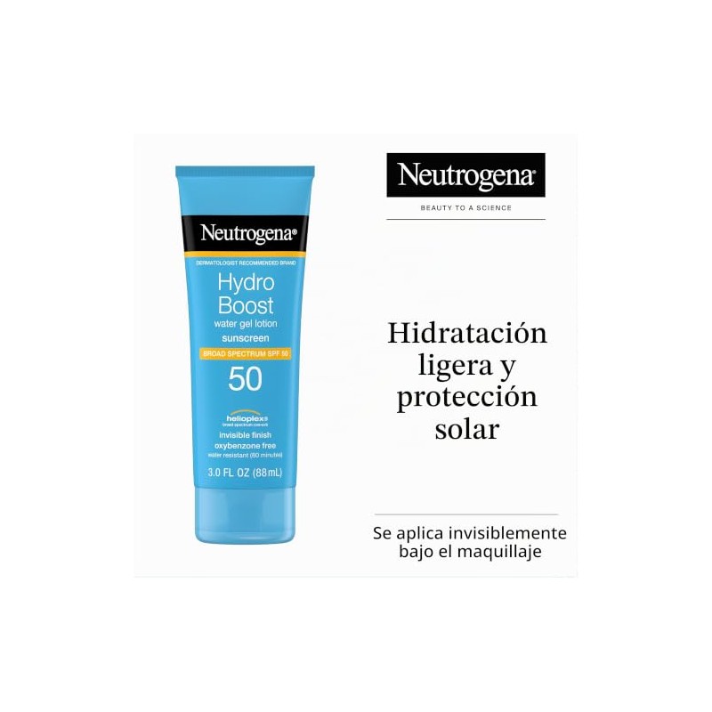 NEUTRGENA Bloqueador Protector Solar 50 SPF Hydro Boost Textura en