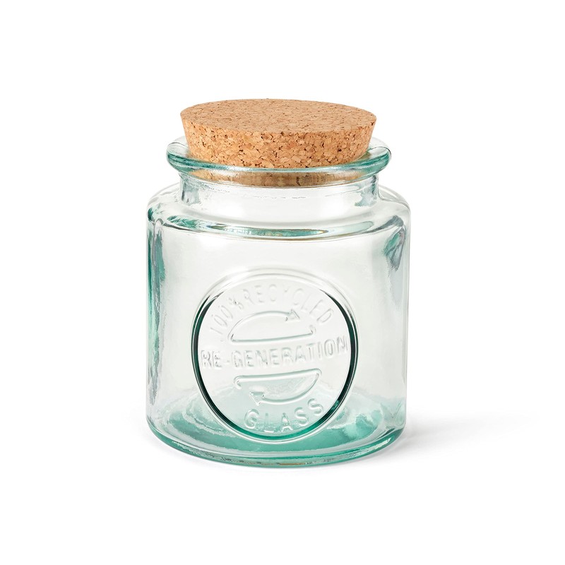 Re-Generation Glassware Medium Jar with Cork Lid, 50cl, 100% Recycled
